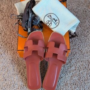 Hermes Oran Orange Brulee Size 38